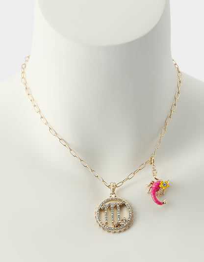 SCORPIO CHARM PENDANT PINK - JEWELRY - Betsey Johnson