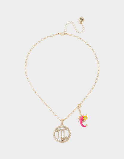 SCORPIO CHARM PENDANT PINK - JEWELRY - Betsey Johnson