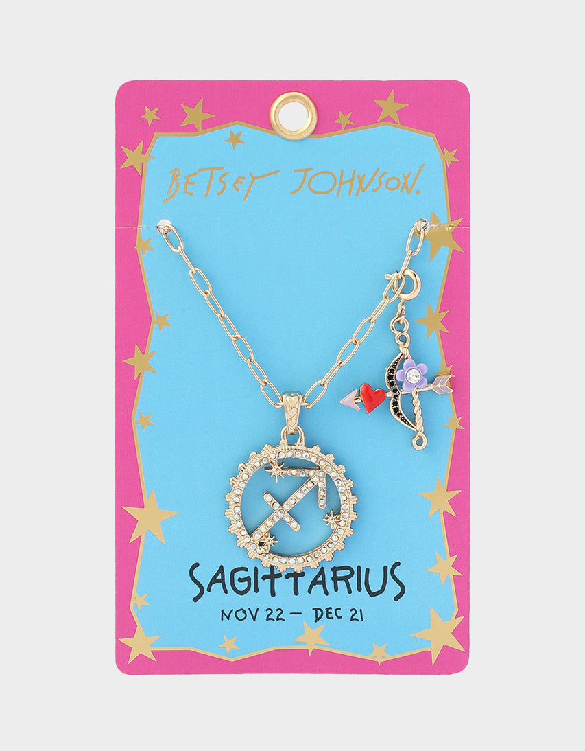 SAGITTARIUS CHARM PENDANT PURPLE - JEWELRY - Betsey Johnson