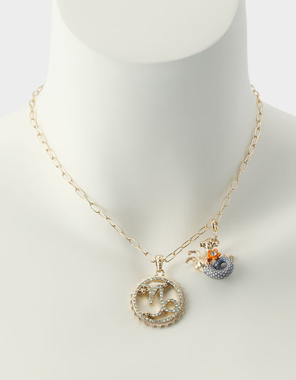 CAPRICORN CHARM PENDANT BLUE - JEWELRY - Betsey Johnson