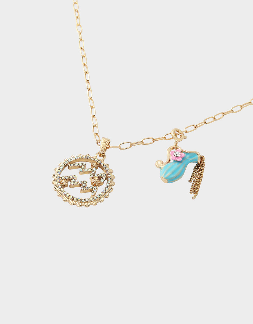 AQUARIUS CHARM PENDANT TURQUOISE - JEWELRY - Betsey Johnson