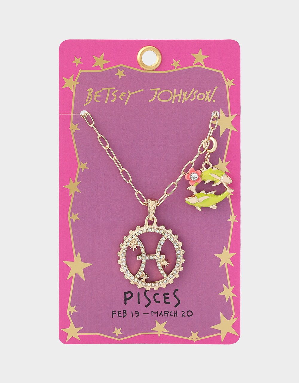 PISCES CHARM PENDANT YELLOW - JEWELRY - Betsey Johnson