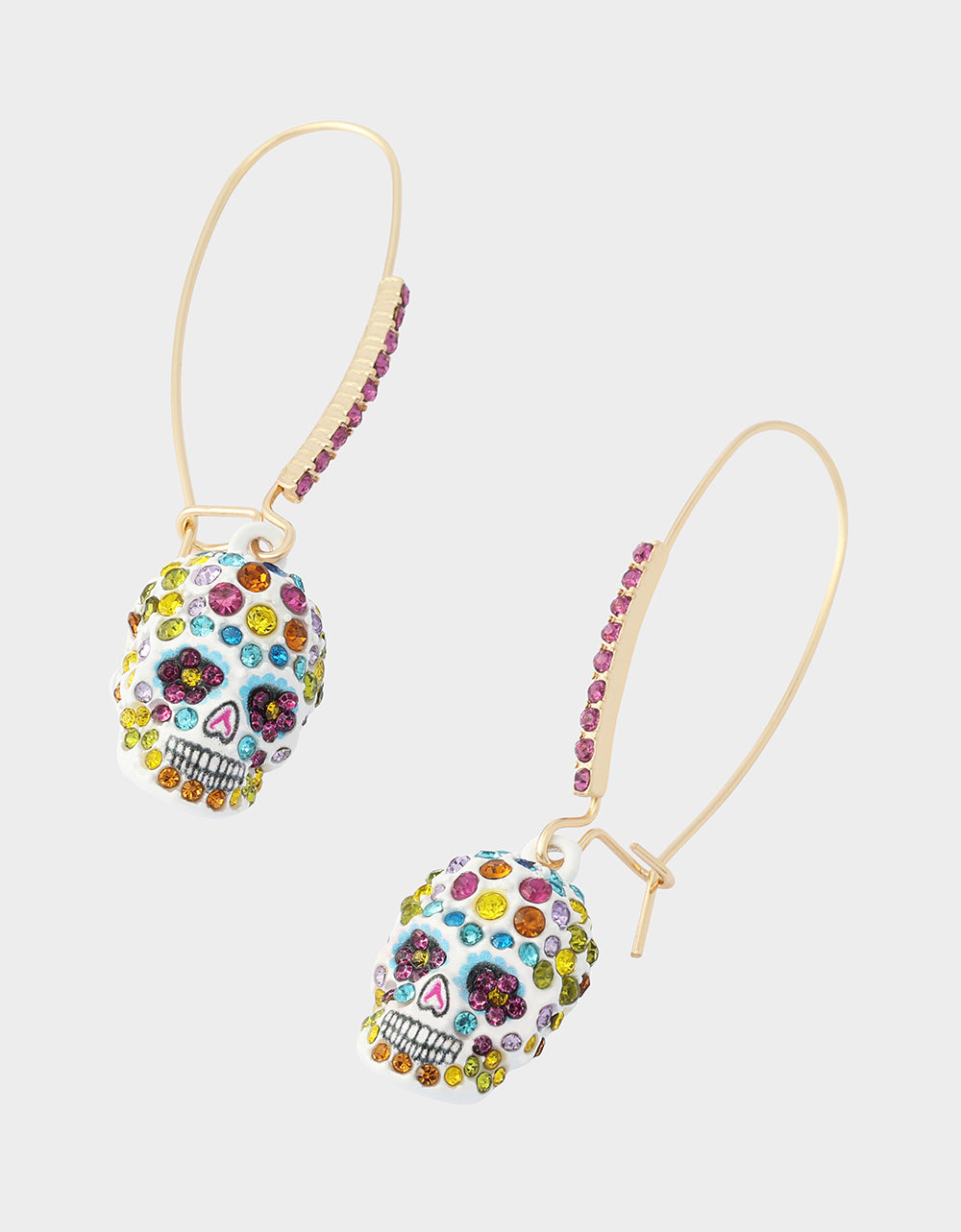 SUGAR SKULL DROP EARRING MULTI - JEWELRY - Betsey Johnson - view 2