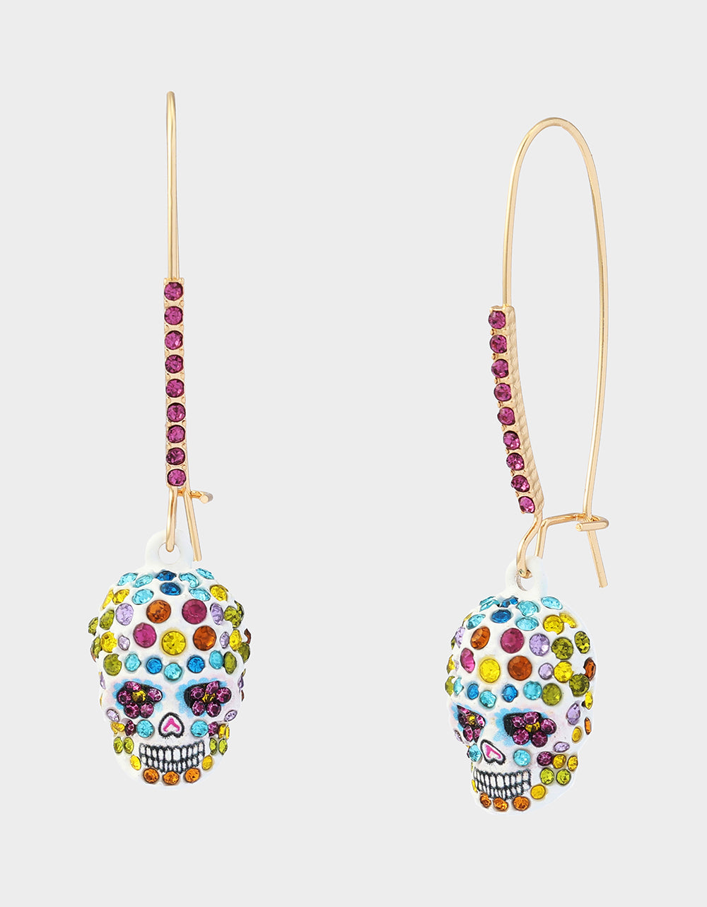 SUGAR SKULL DROP EARRING MULTI - JEWELRY - Betsey Johnson