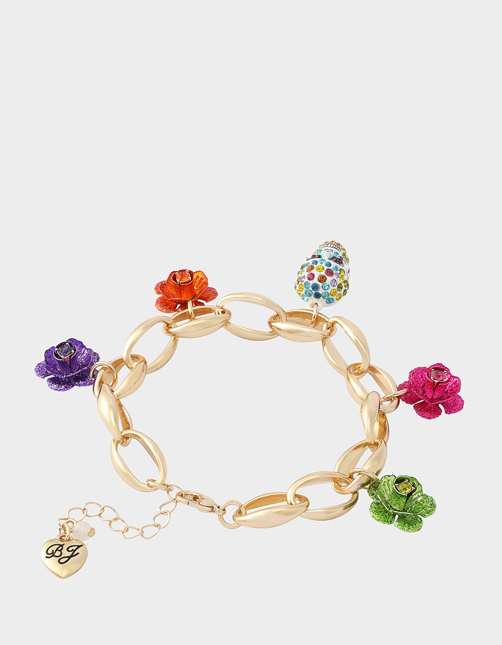 FLOWER SKULL CHARM BRACELET MULTI - JEWELRY - Betsey Johnson - view 2