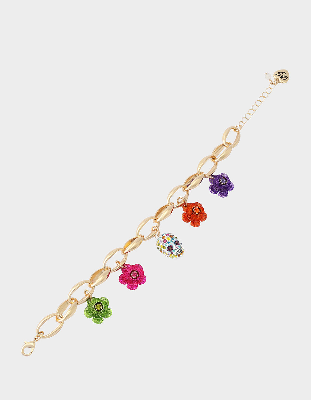 FLOWER SKULL CHARM BRACELET MULTI - JEWELRY - Betsey Johnson - view 3