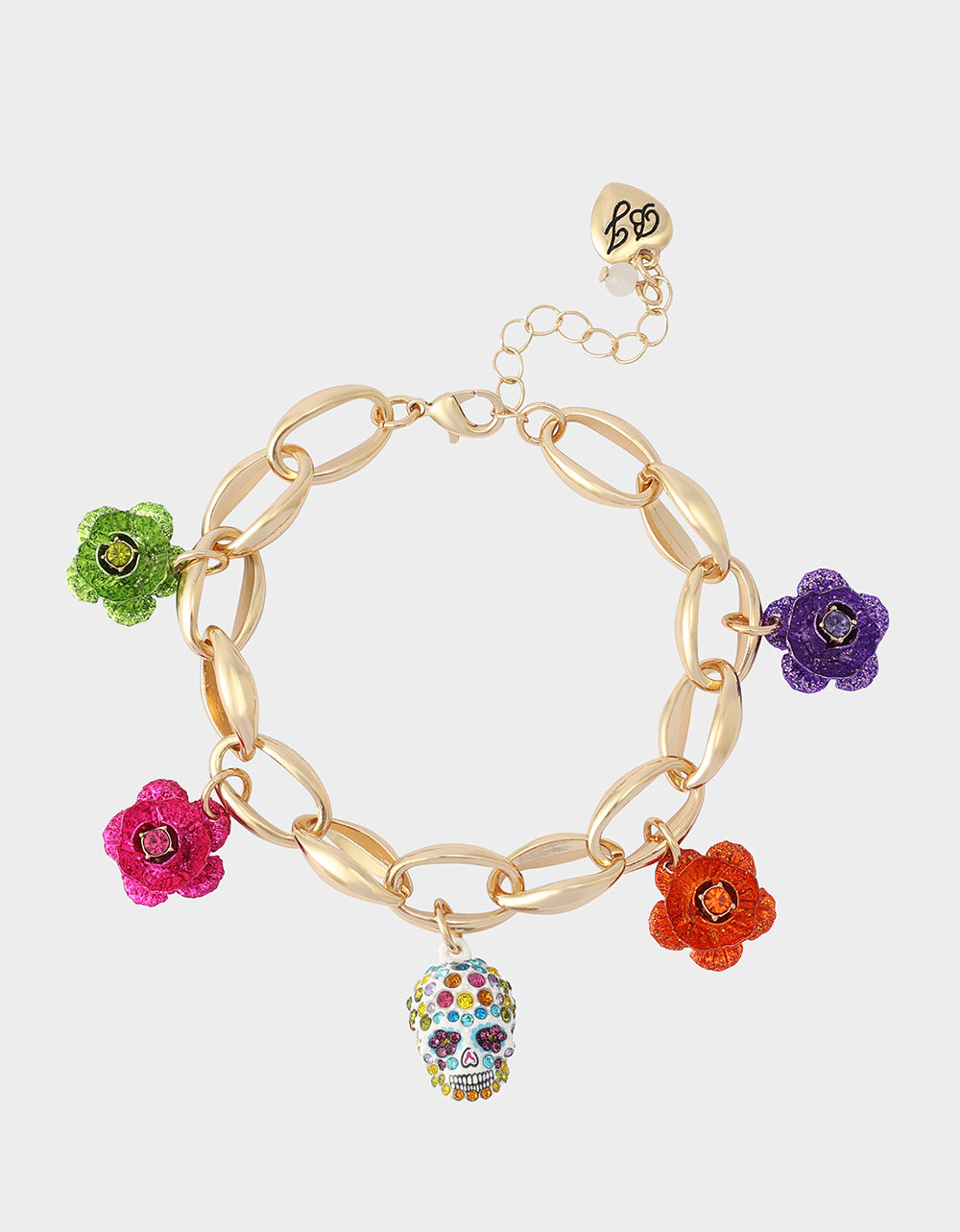 FLOWER SKULL CHARM BRACELET MULTI - JEWELRY - Betsey Johnson - view 4