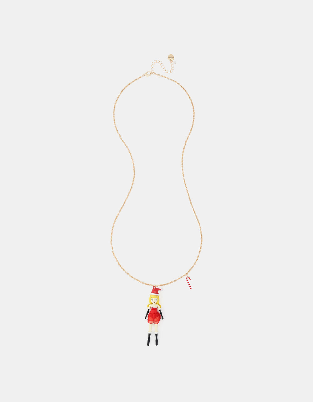 GIRLY SANTA DOLL LONG PENDANT NECKLACE RED - JEWELRY - Betsey Johnson