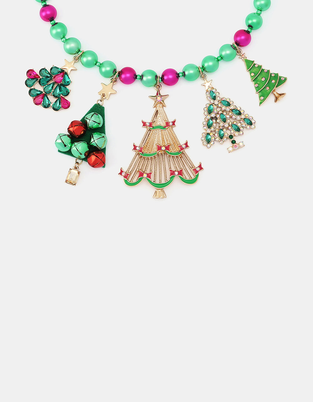 LARGE XMAS TREE CHARM FRONTAL NECKLACE MULTI - JEWELRY - Betsey Johnson - view 3