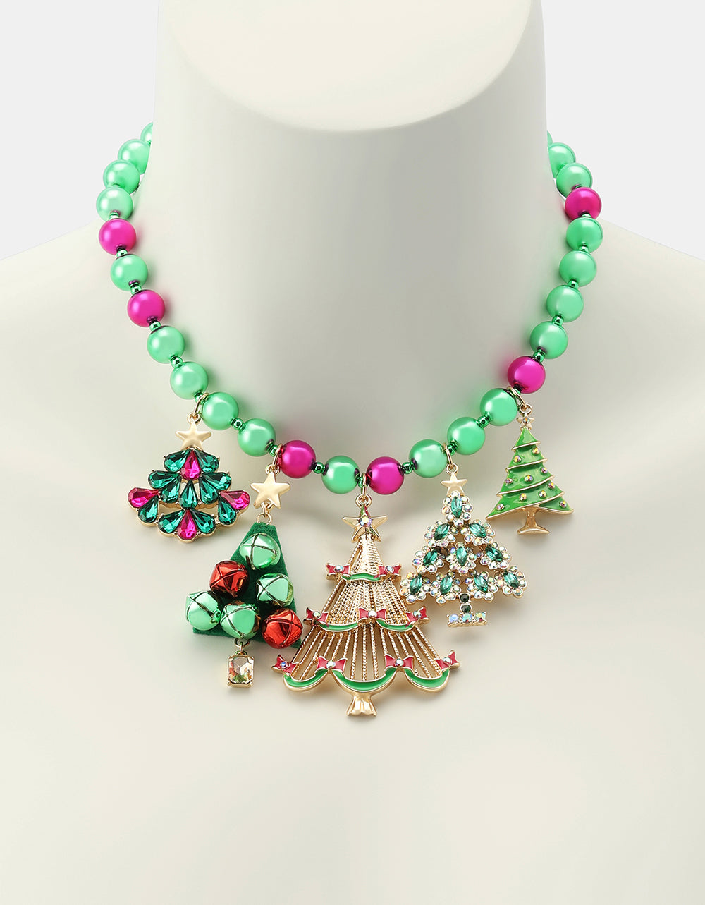 LARGE XMAS TREE CHARM FRONTAL NECKLACE MULTI - JEWELRY - Betsey Johnson - view 4