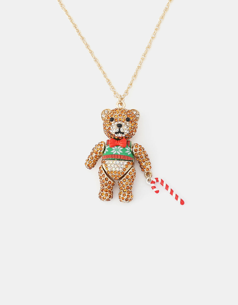 GRANDPA BEAR LONG PENDANT NECKALCE BROWN - JEWELRY - Betsey Johnson - view 2