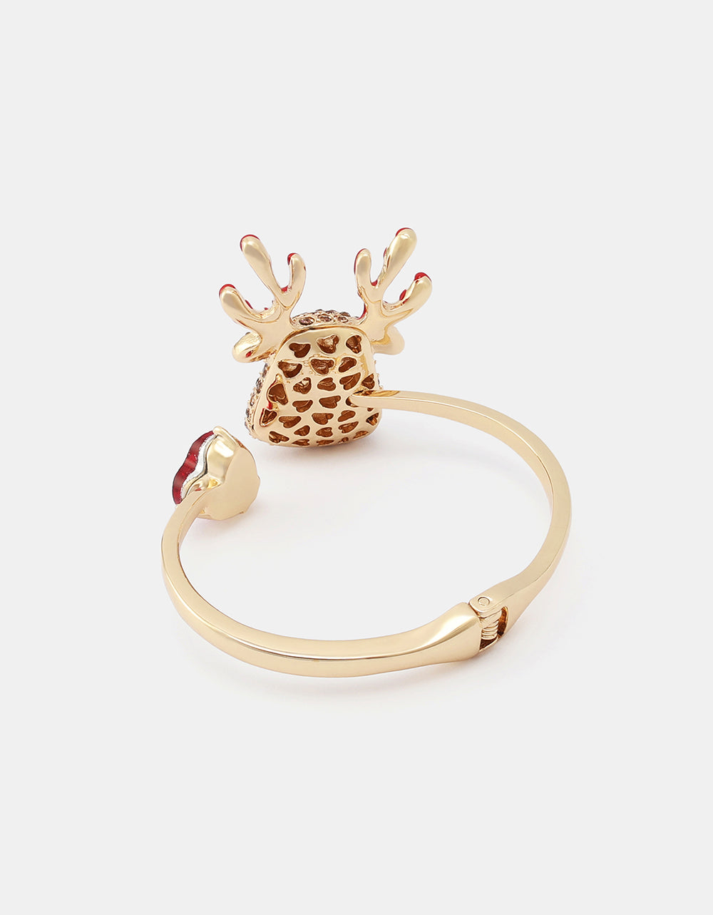 CANDY CANE REINDEER BYPASS BRACELET BROWN - JEWELRY - Betsey Johnson - view 4