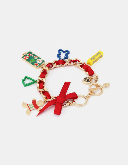 BAKING COOKIES CHARM TOGGLE BRACELET RED - JEWELRY - Betsey Johnson