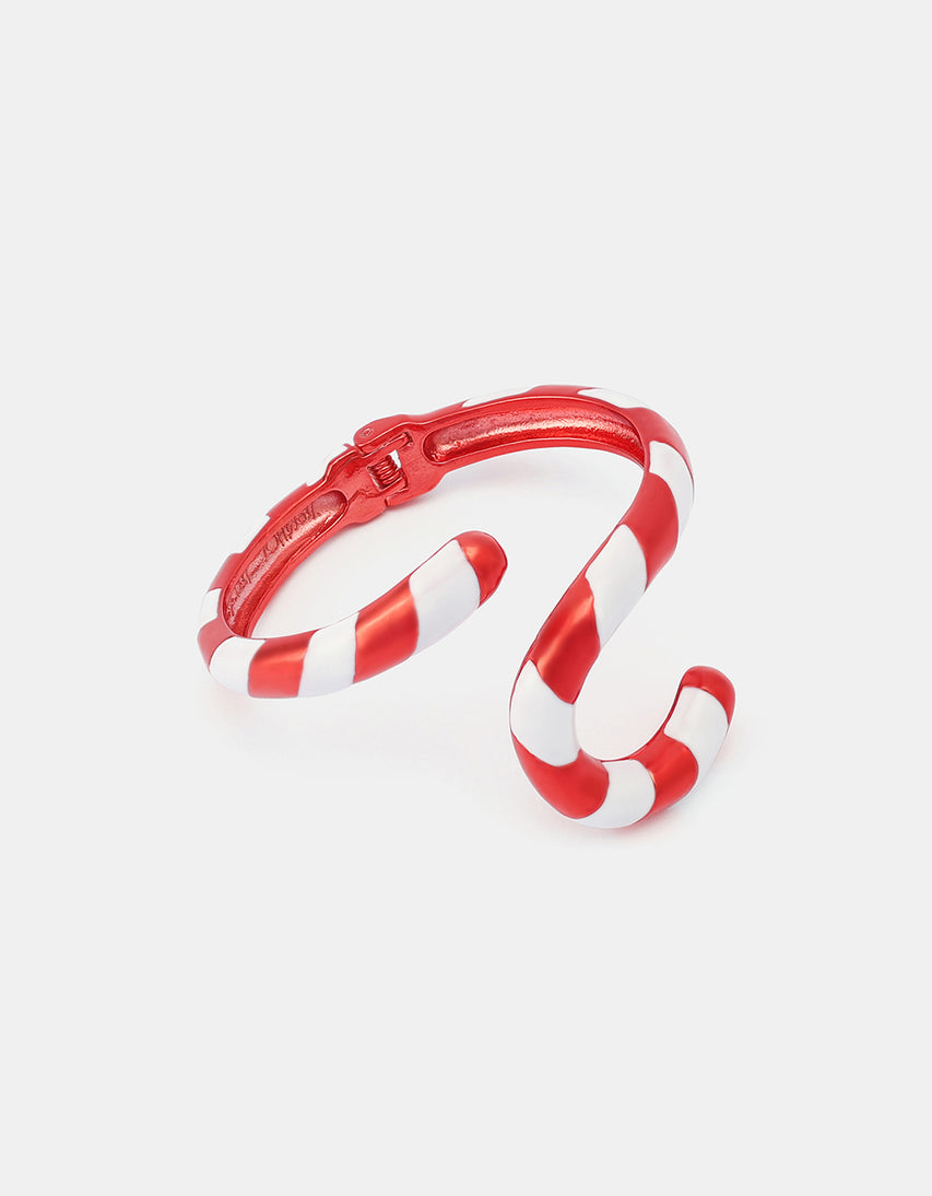 CANDY CANE BYPASS BRACELET RED - JEWELRY - Betsey Johnson