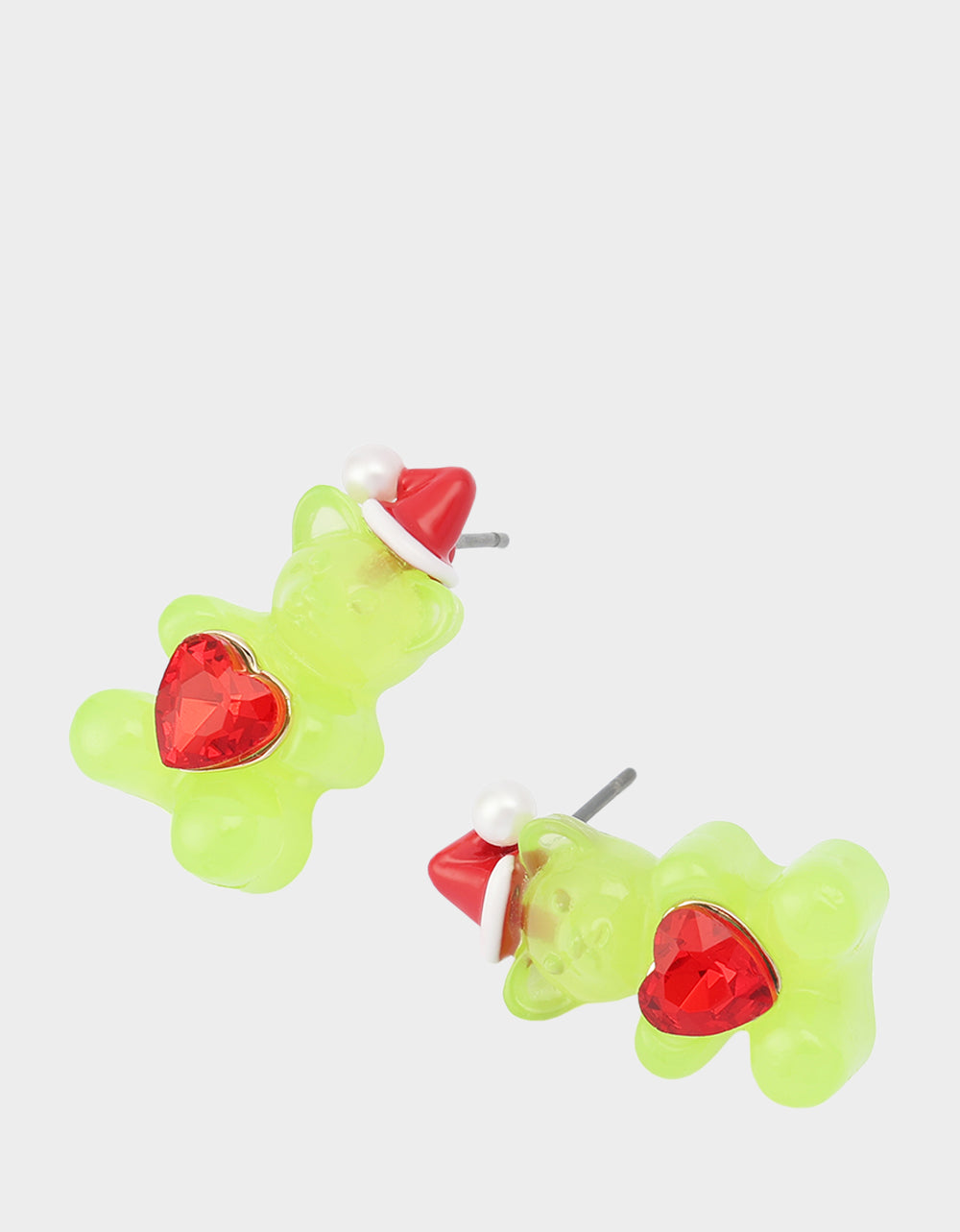 SANTA GUMMY STUD EARRINGS GREEN - JEWELRY - Betsey Johnson - view 2