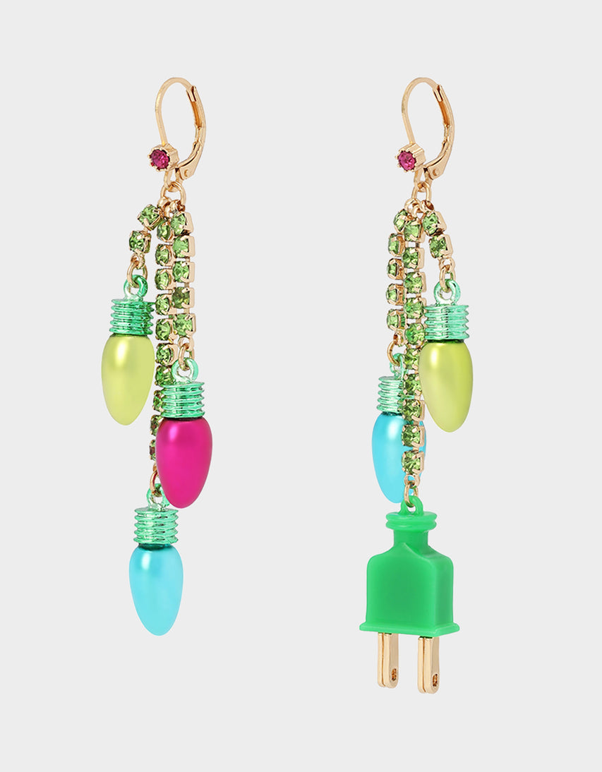 CHRISTMAS LIGHTS DROP EARRINGS GREEN - JEWELRY - Betsey Johnson