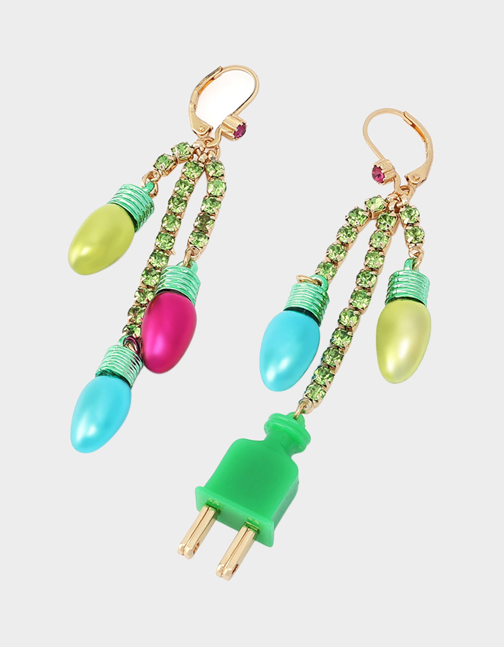 CHRISTMAS LIGHTS DROP EARRINGS GREEN - JEWELRY - Betsey Johnson - view 3