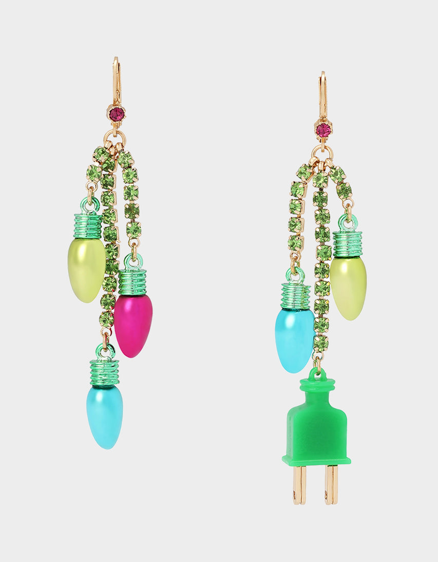 CHRISTMAS LIGHTS DROP EARRINGS GREEN - JEWELRY - Betsey Johnson