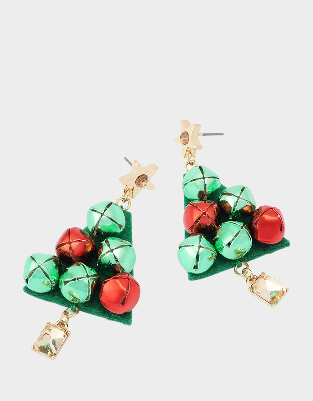 JINGLE CHRISTMAS TREE DROP EARRINGS GREEN - JEWELRY - Betsey Johnson - view 2