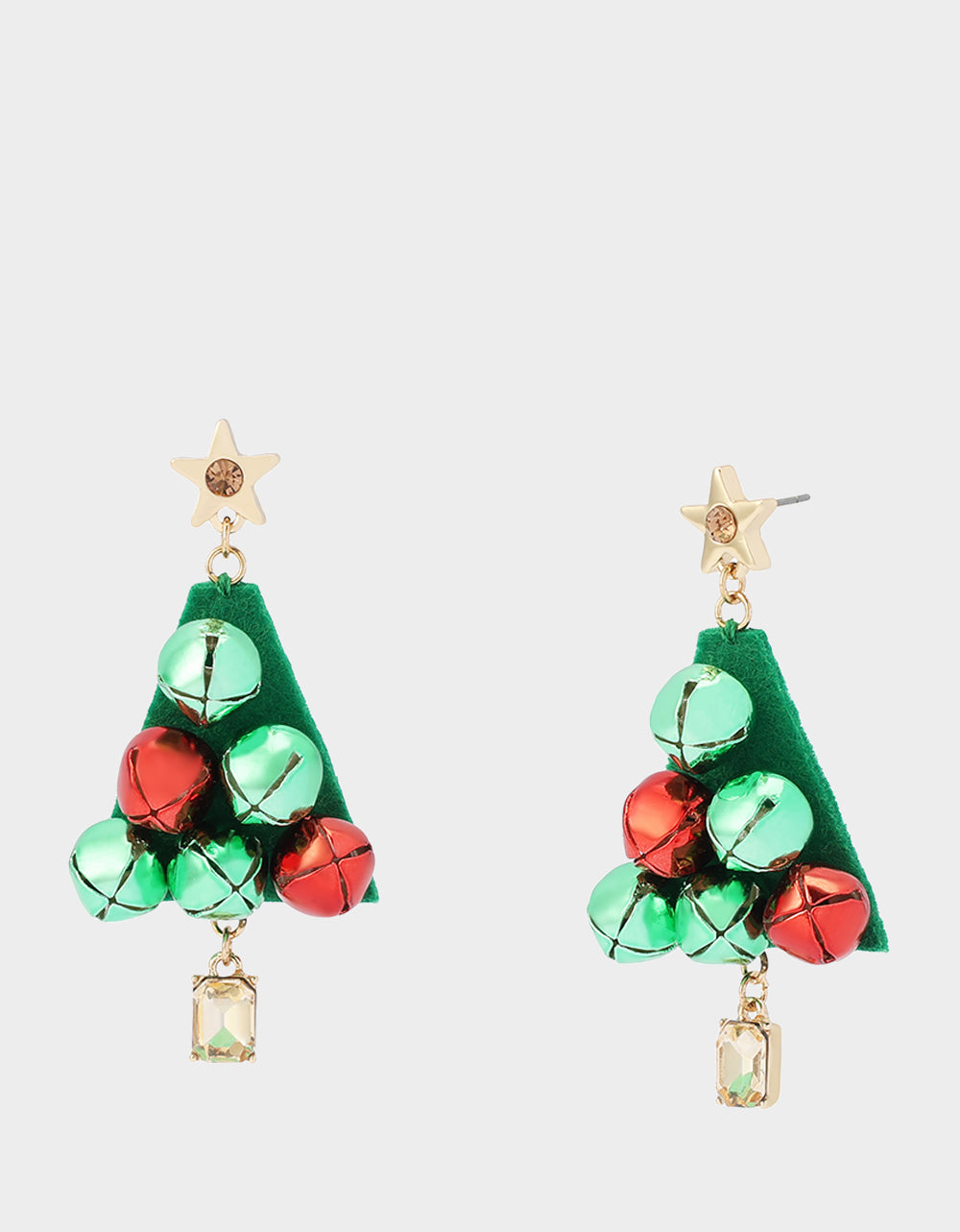 JINGLE CHRISTMAS TREE DROP EARRINGS GREEN - JEWELRY - Betsey Johnson