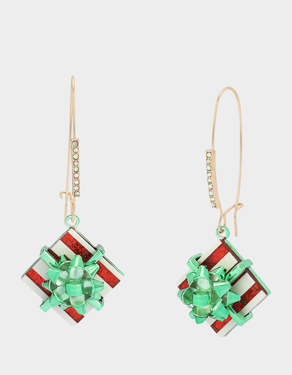 PRESENT SHEPHERD HOOK EARRINGS GREEN - JEWELRY - Betsey Johnson