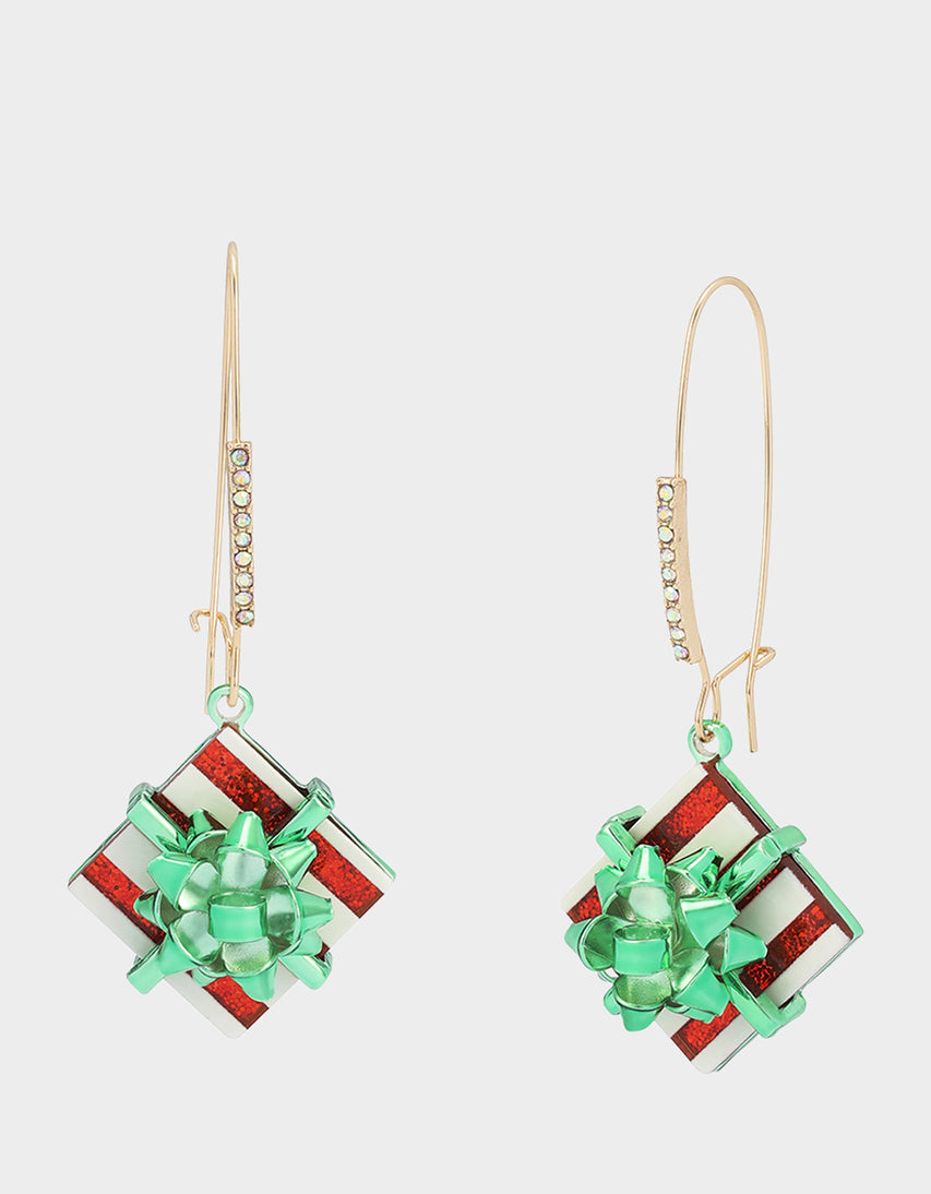 PRESENT SHEPHERD HOOK EARRINGS GREEN - JEWELRY - Betsey Johnson