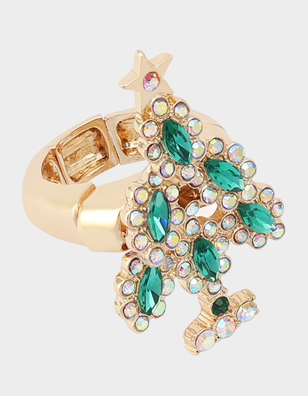CRYSTAL CHRISTMAS TREE RING GREEN - JEWELRY - Betsey Johnson - view 2