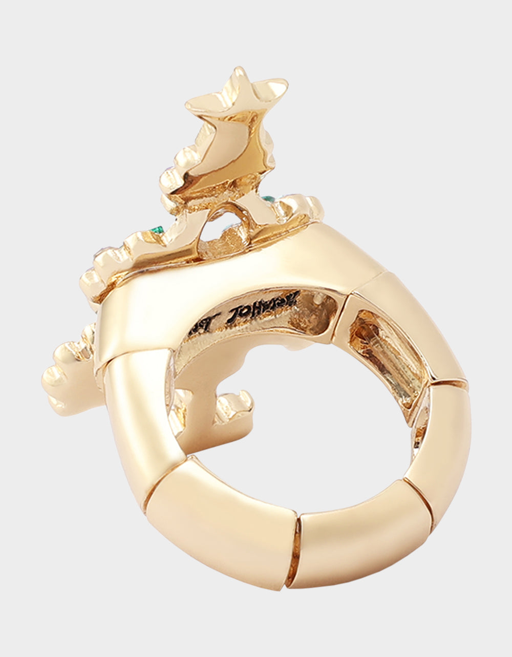 CRYSTAL CHRISTMAS TREE RING GREEN - JEWELRY - Betsey Johnson - view 4