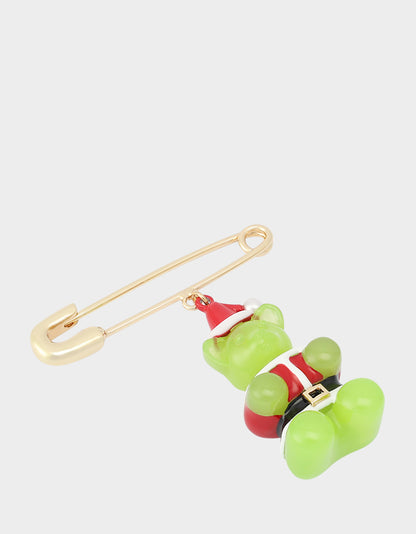 GUMMY SANTA BROOCH GREEN - JEWELRY - Betsey Johnson