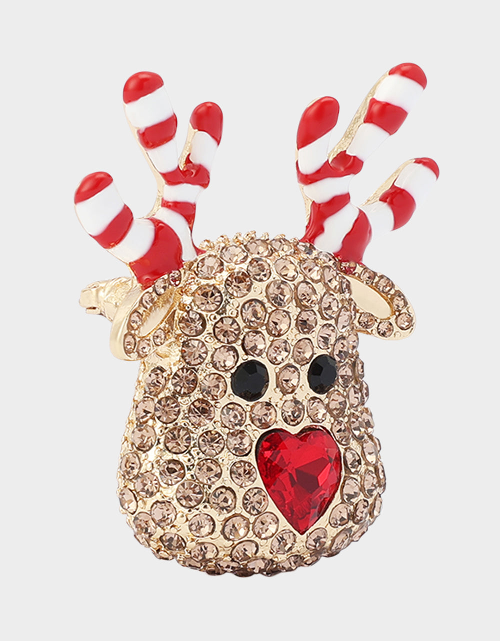CANDY CANE REINDEER BROOCH BROWN - JEWELRY - Betsey Johnson - view 2