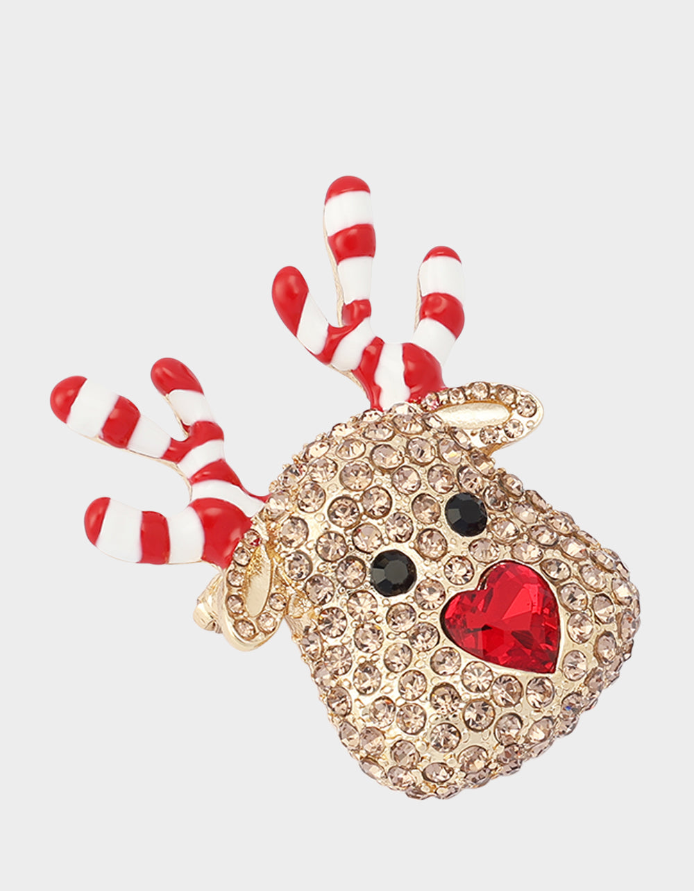 CANDY CANE REINDEER BROOCH BROWN - JEWELRY - Betsey Johnson - view 3