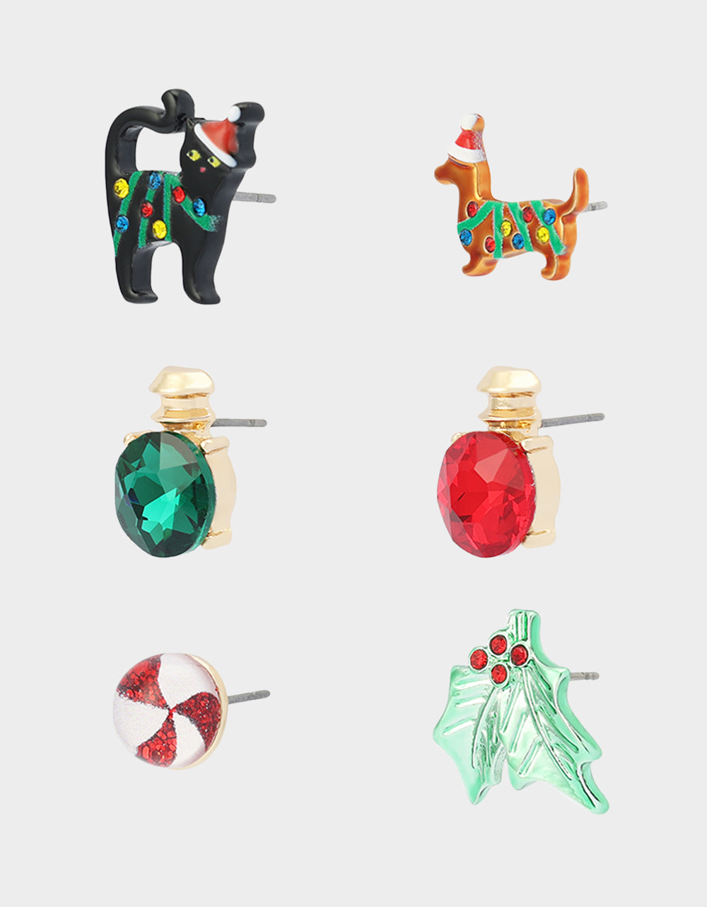 XMAS STUD EARRING SET MULTI - JEWELRY - Betsey Johnson - view 2
