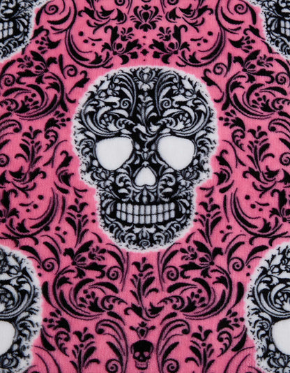ANTIQUE SKULL 50" X 70" THROW BLANKET BLACK - ACCESSORIES - Betsey Johnson