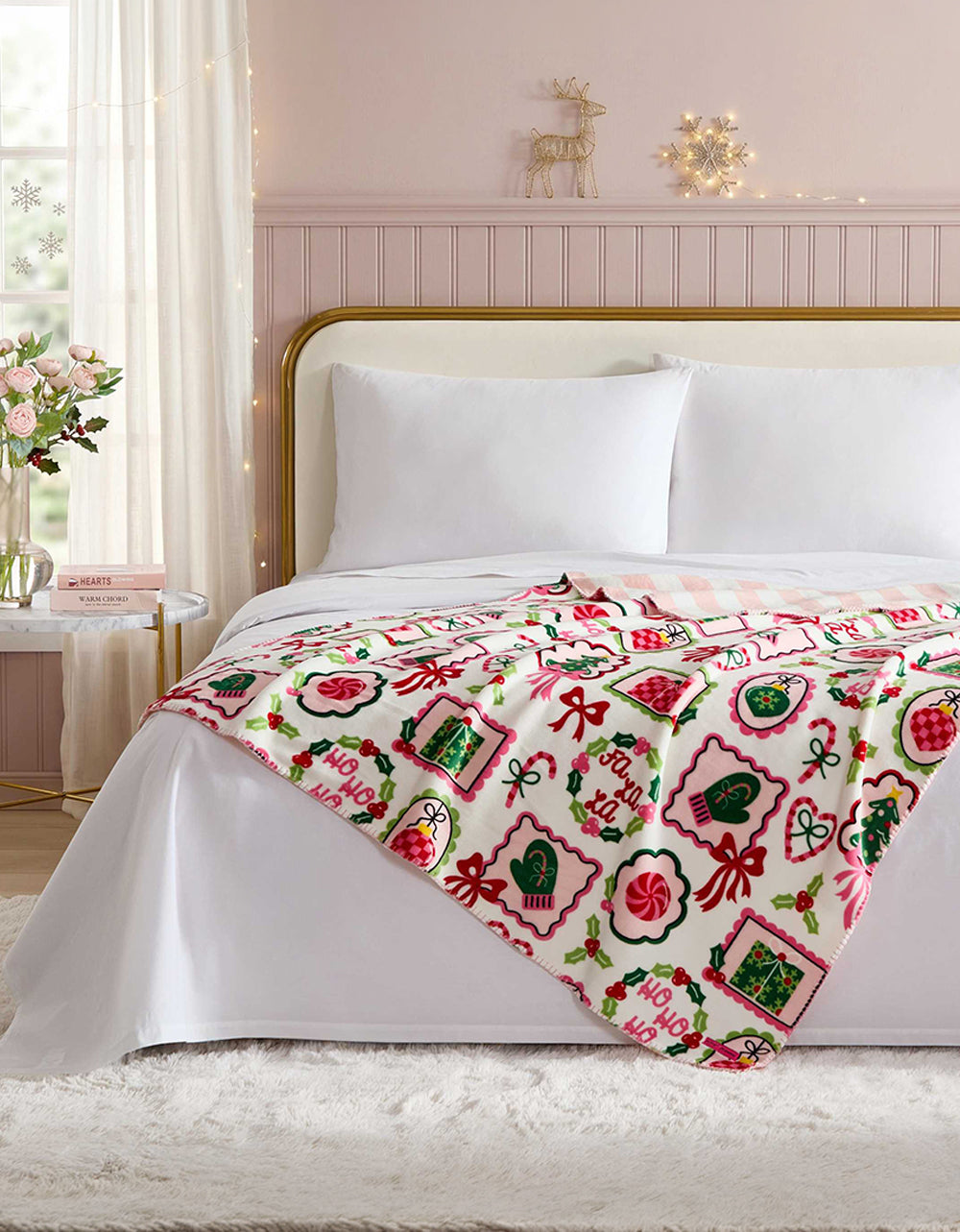 HOLIDAY GALLERY 50" X 70" THROW BLANKET PINK - ACCESSORIES - Betsey Johnson - view 5