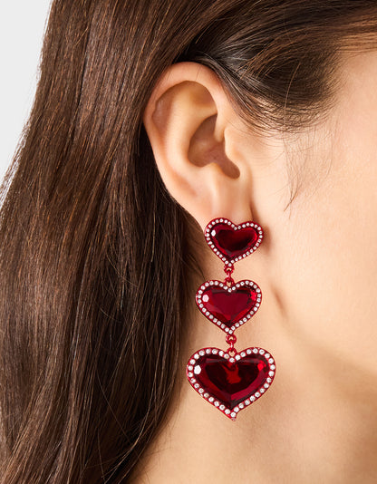 LOVE SPELL DROP EARRINGS RED - JEWELRY - Betsey Johnson