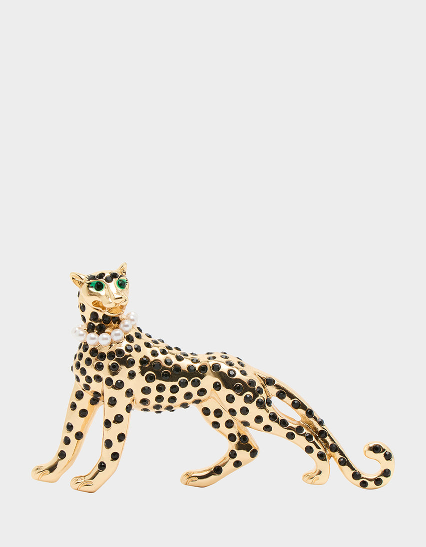 LEOPARD BROOCH GOLD - ACCESSORIES - Betsey Johnson
