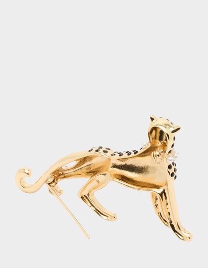LEOPARD BROOCH GOLD - ACCESSORIES - Betsey Johnson