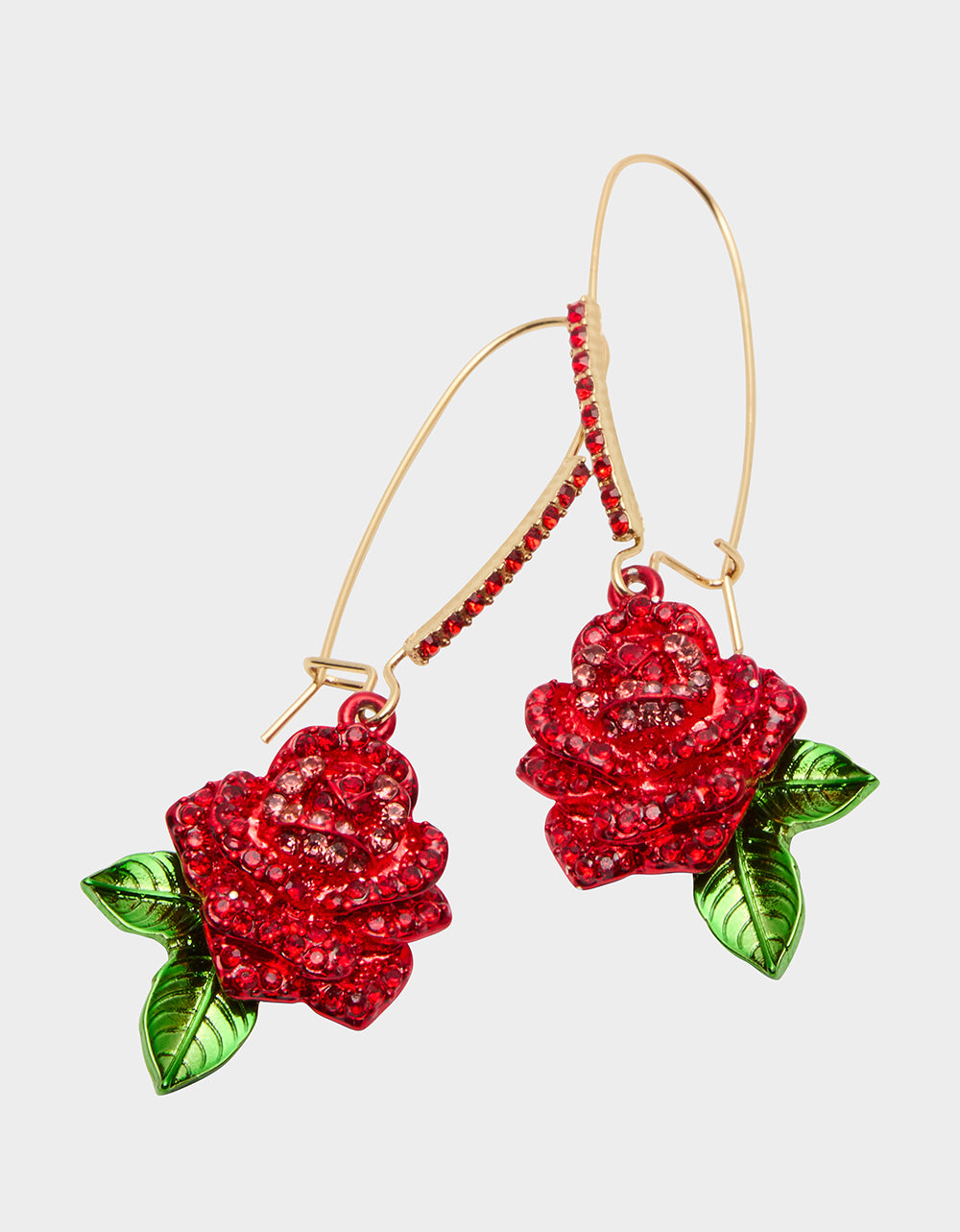 ROSE SHEPHERD HOOK EARRINGS RED - view 2
