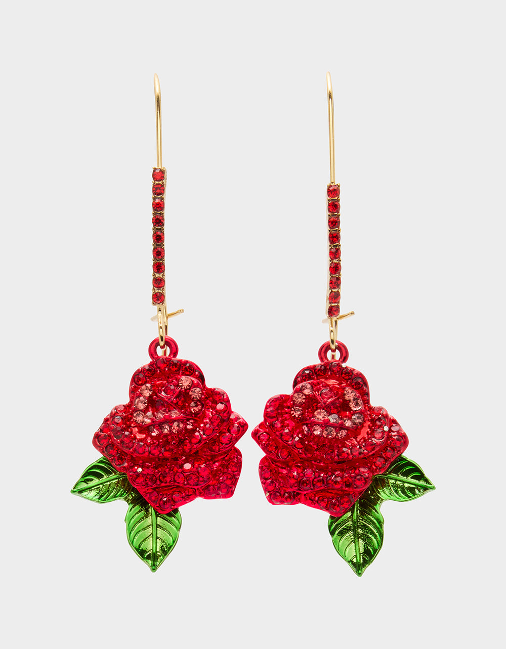 ROSE SHEPHERD HOOK EARRINGS RED