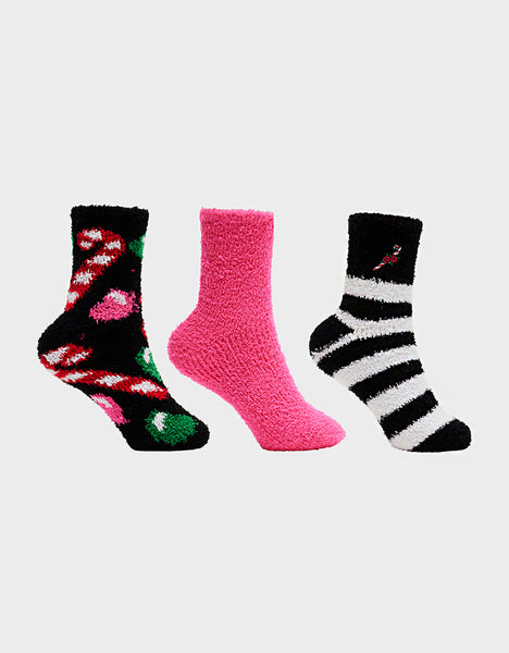 CANDY CANE COZY THREE PACK MULTI - ACCESSORIES - Betsey Johnson