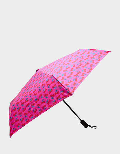 BETSEY'S CHERRY HEART PRINT UMBRELLA PINK MULTI - ACCESSORIES - Betsey Johnson