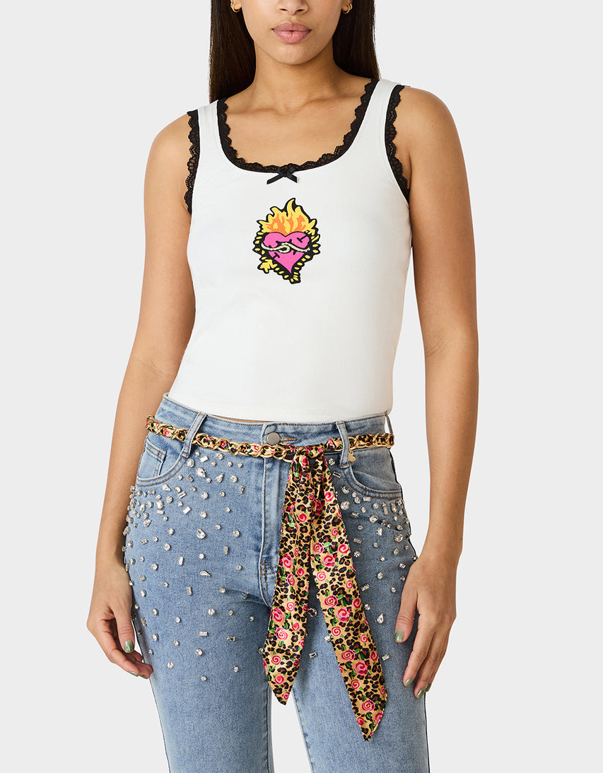 SCARF AND CHAIN TIE BELT LEOPARD MULTI - ACCESSORIES - Betsey Johnson