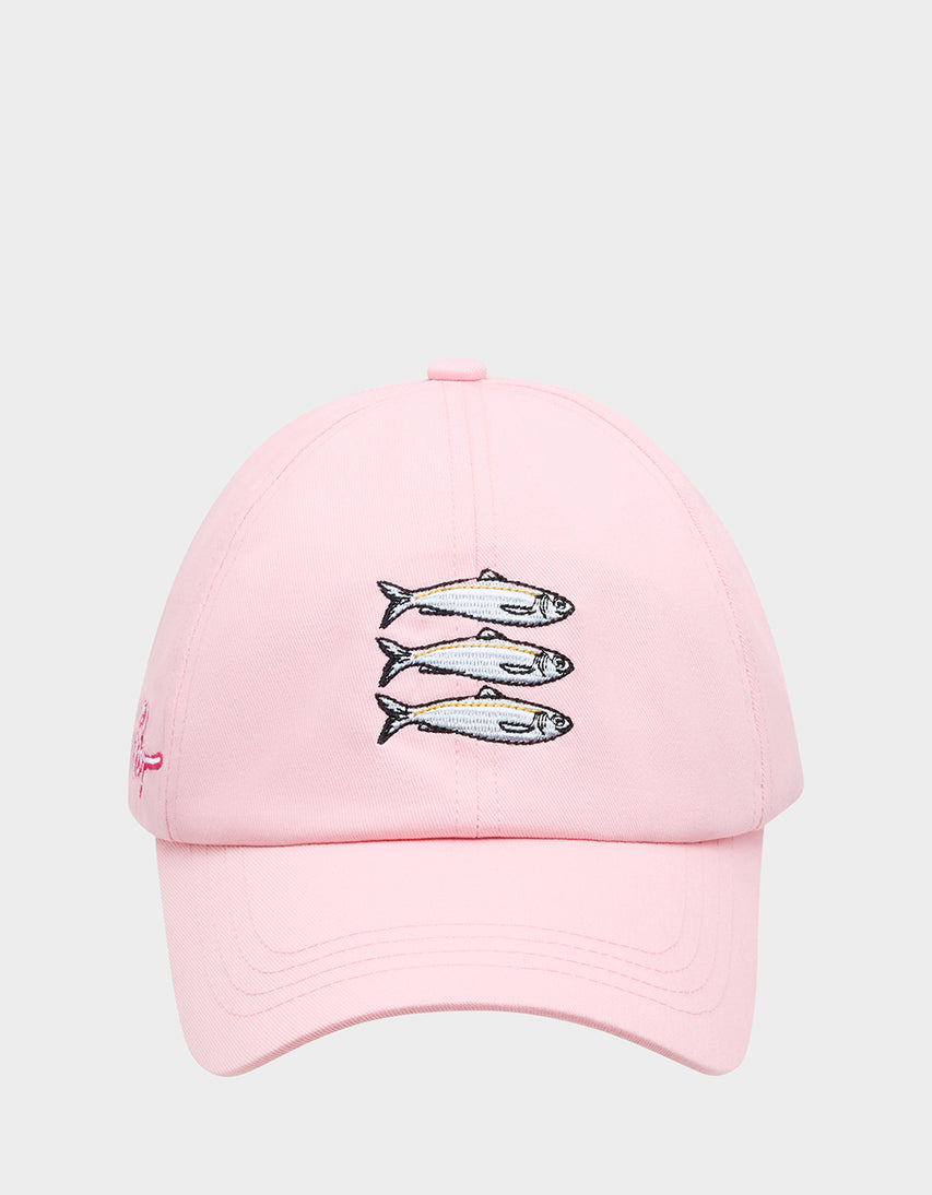 SARDINE EMBROIDERED BASEBALL CAP PINK - ACCESSORIES - Betsey Johnson