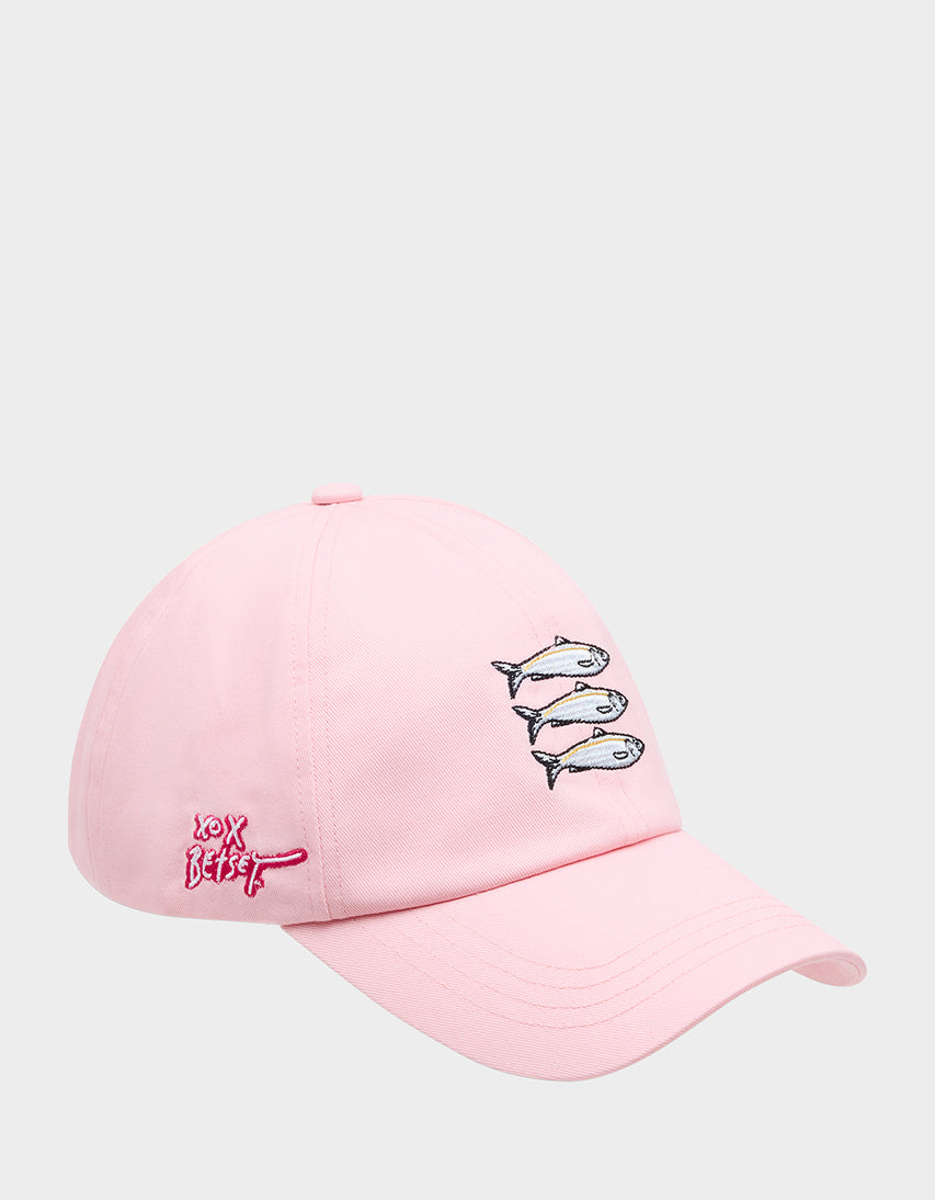 SARDINE EMBROIDERED BASEBALL CAP PINK - ACCESSORIES - Betsey Johnson