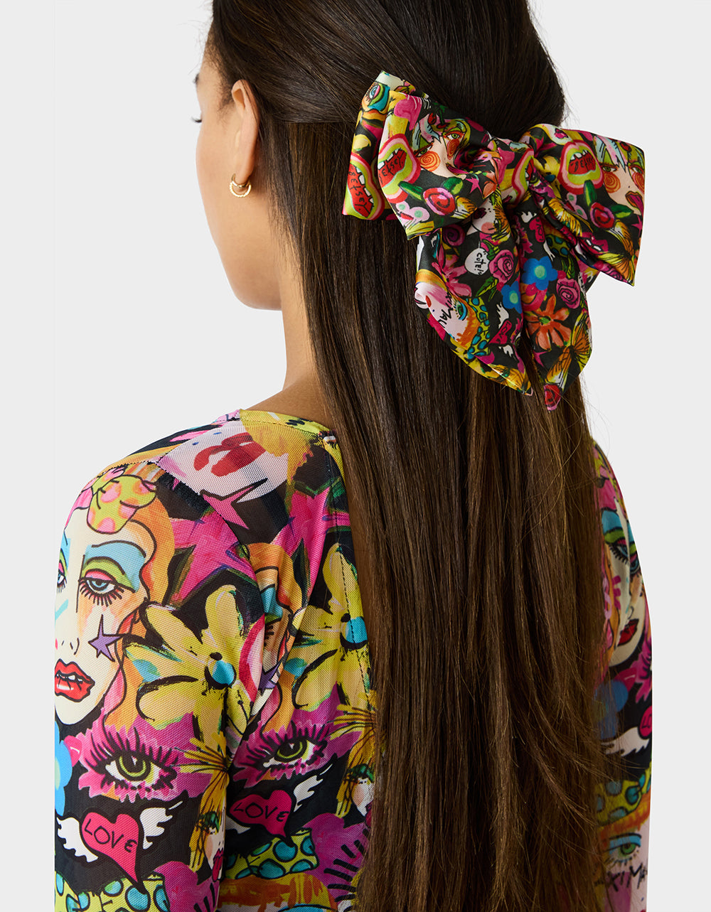 OVERSIZED BOW CLIP BLACK MULTI - ACCESSORIES - Betsey Johnson - view 3