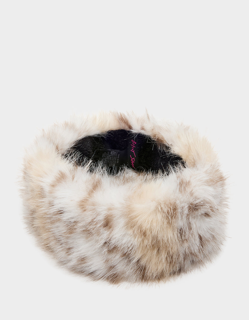 SNOW LEOPARD FAUX FUR HEADBAND IVORY - ACCESSORIES - Betsey Johnson - view 2