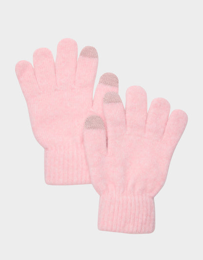 KNIT GLOVE WITH CANDY CANE HEARTS PINK - ACCESSORIES - Betsey Johnson