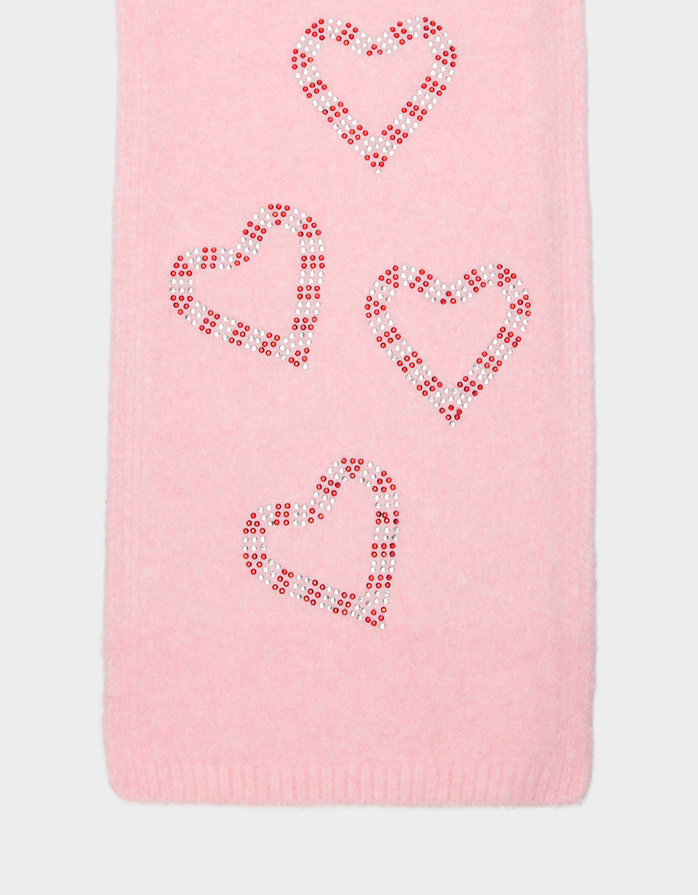 KNIT SCARF WITH CANDY CANE HEARTS PINK - ACCESSORIES - Betsey Johnson - view 4