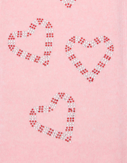KNIT SCARF WITH CANDY CANE HEARTS PINK - ACCESSORIES - Betsey Johnson