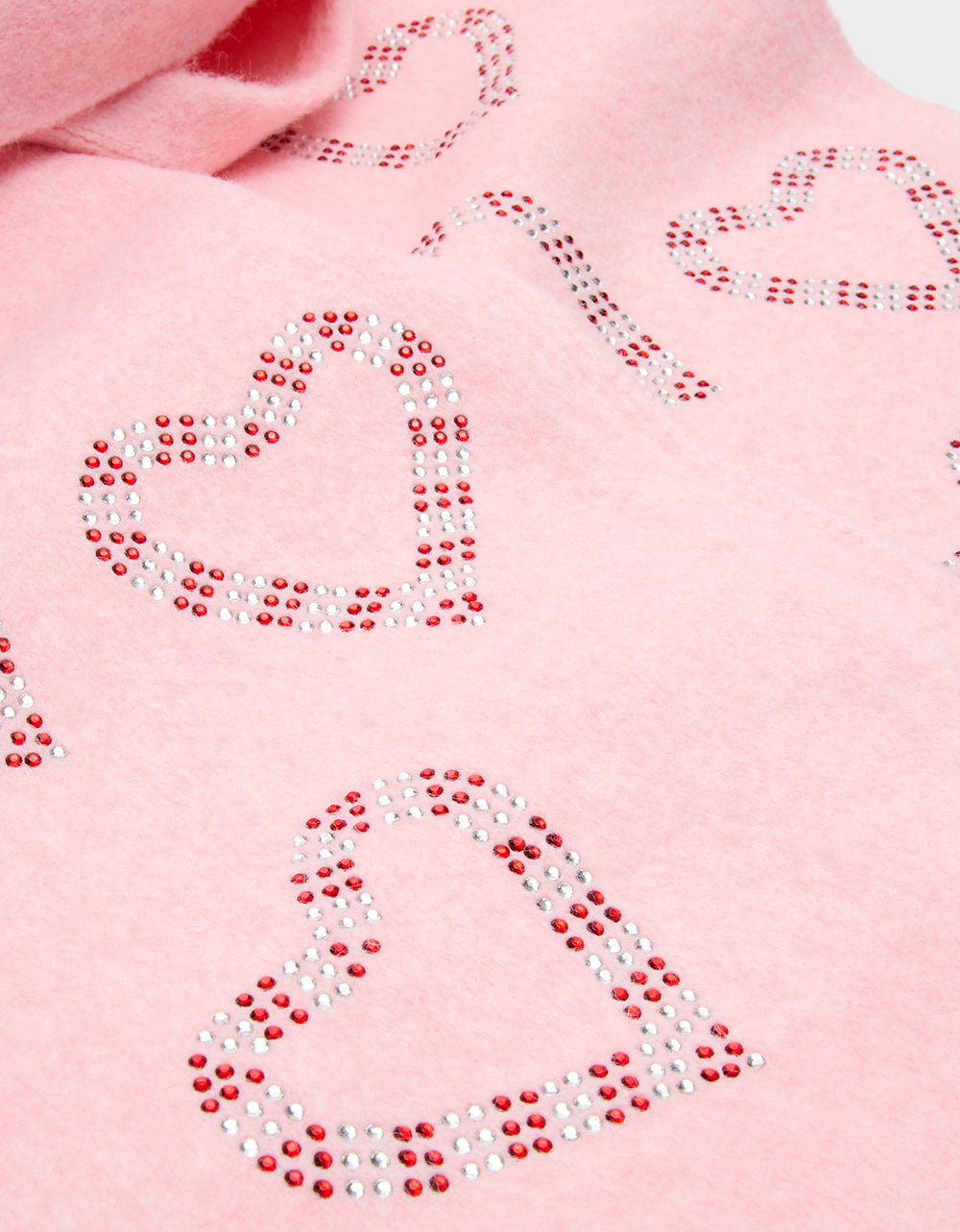 KNIT SCARF WITH CANDY CANE HEARTS PINK - ACCESSORIES - Betsey Johnson - view 2